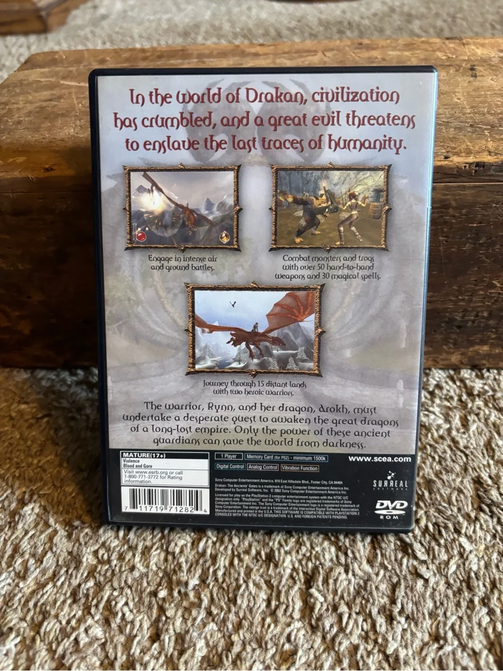 Sony PlayStation 2 Drakan: The Ancients' Gate – Orange Dragon Cover Art
